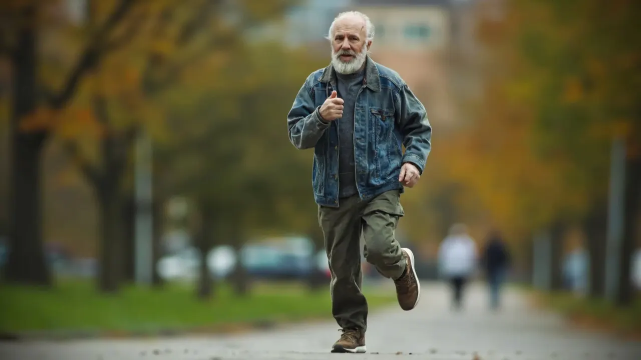 Persona mayor caminando al aire libre