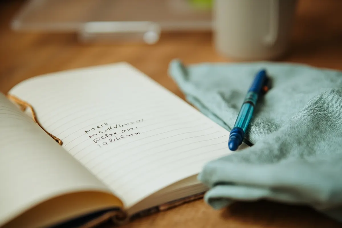 Cuaderno abierto con notas escritas sobre una mesa de madera, simbolizando la elección informada entre opciones de tratamiento.