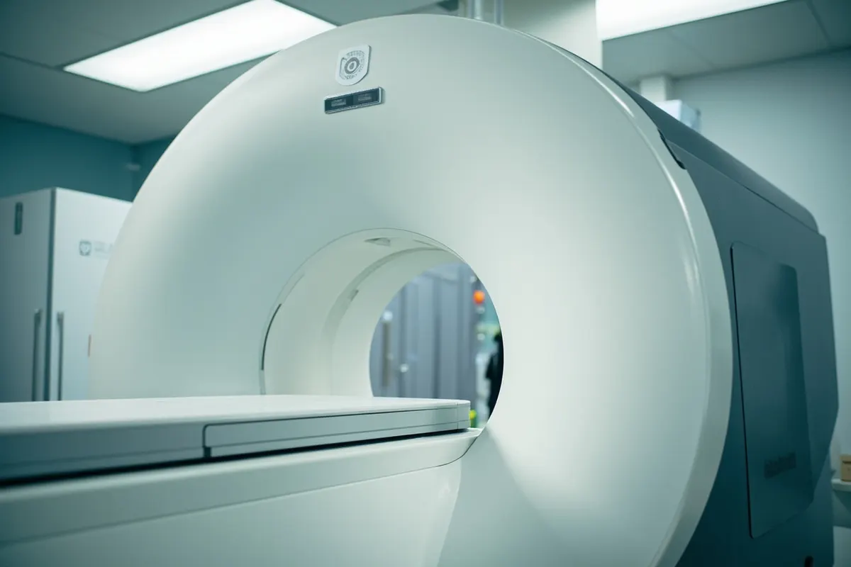 Máquina de TAC de baja dosis en una sala de radiología