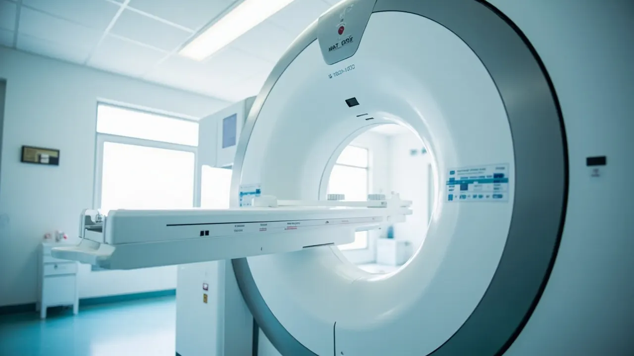 Escáner de TAC de baja dosis en una sala de radiología moderna