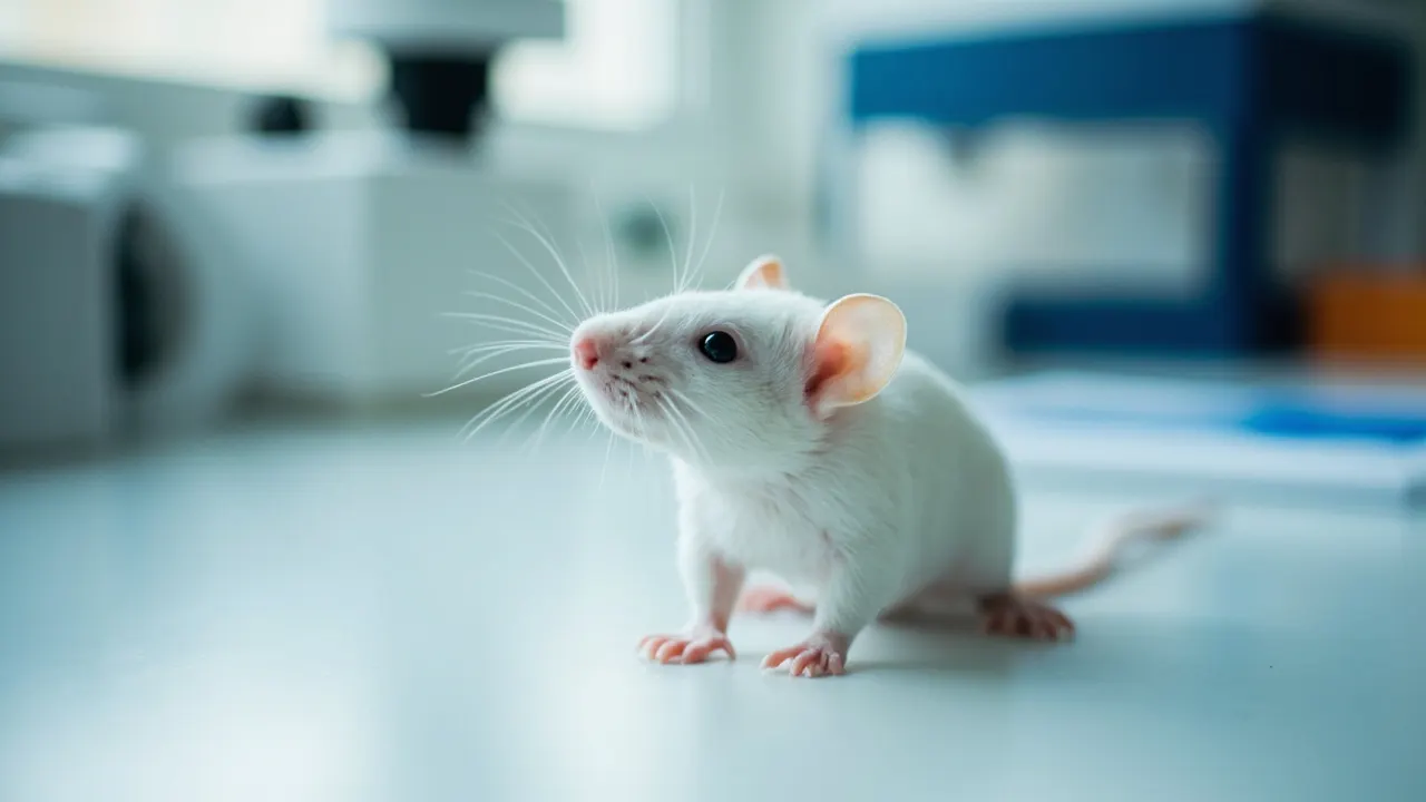 Ratón de laboratorio en un centro de investigación oncológica