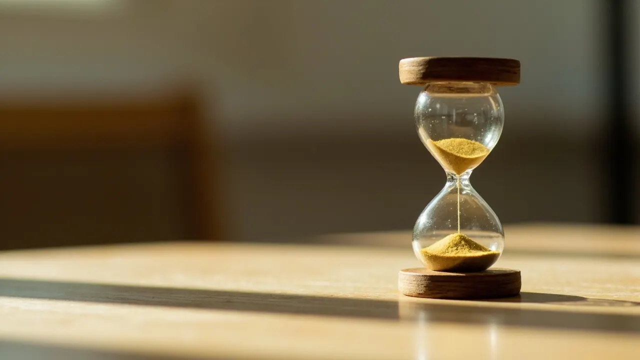 Reloj de arena simbolizando el paso del tiempo sobre la fertilidad