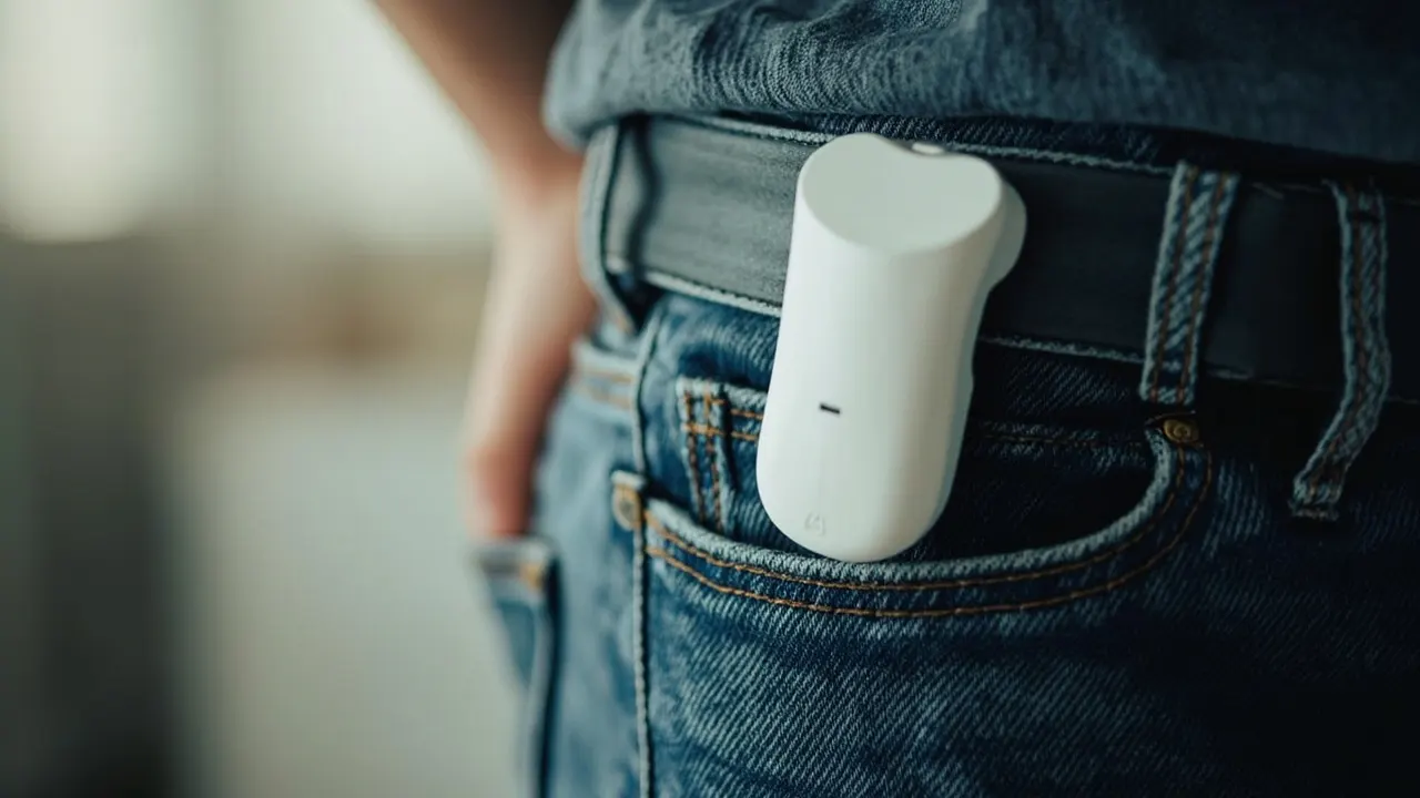 Sensor médico portátil colocado en la cintura para medir hormonas