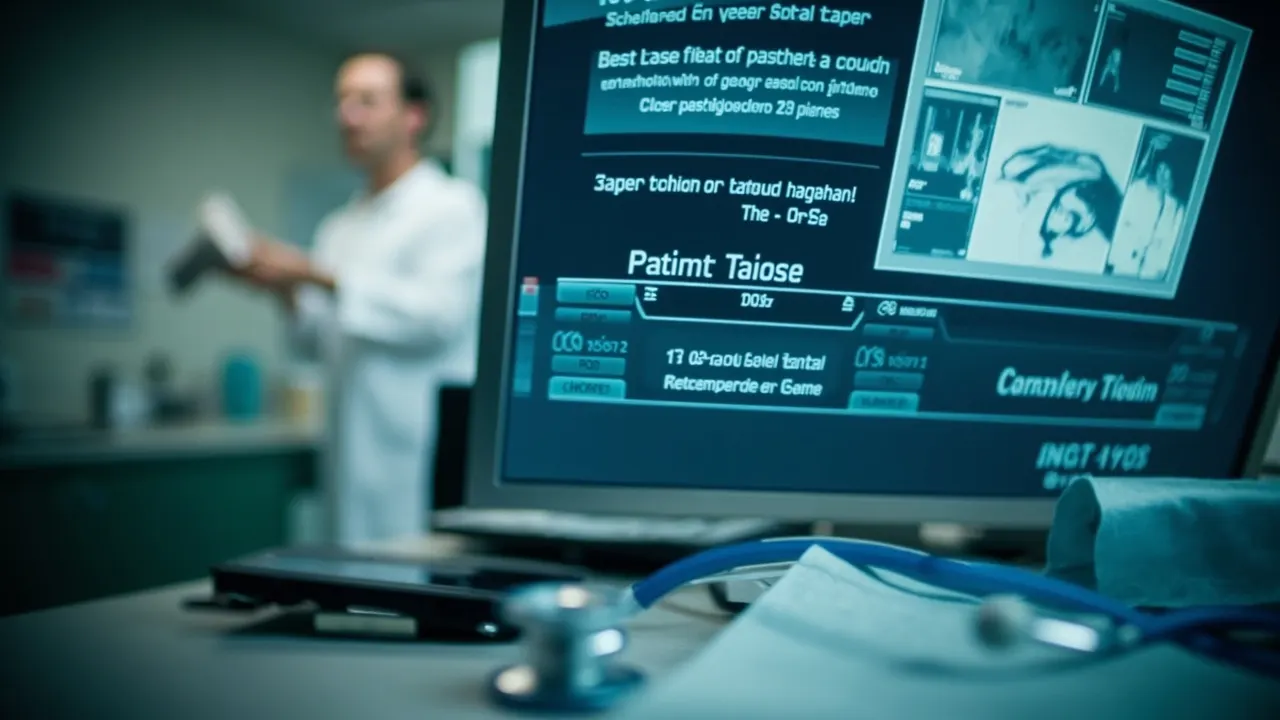 Pantalla de ordenador en un servicio de urgencias mostrando datos de triage