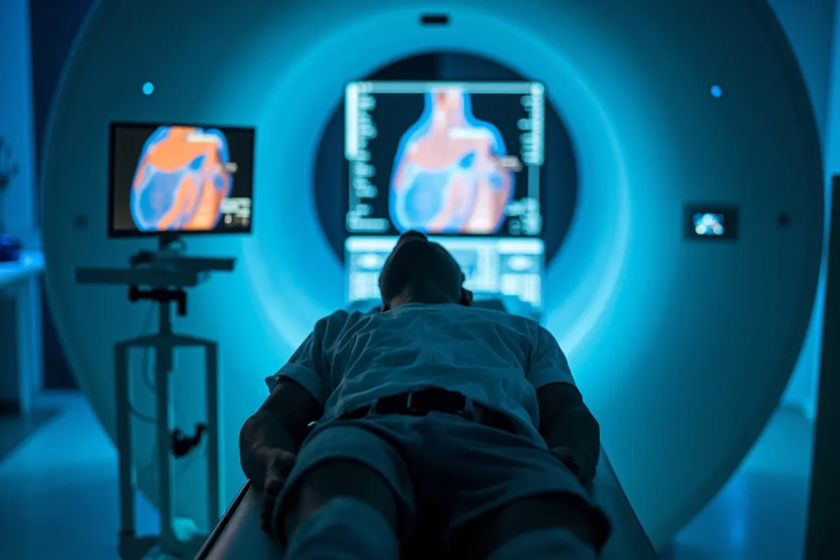 Resonancia magnética cardíaca en una sala de radiología