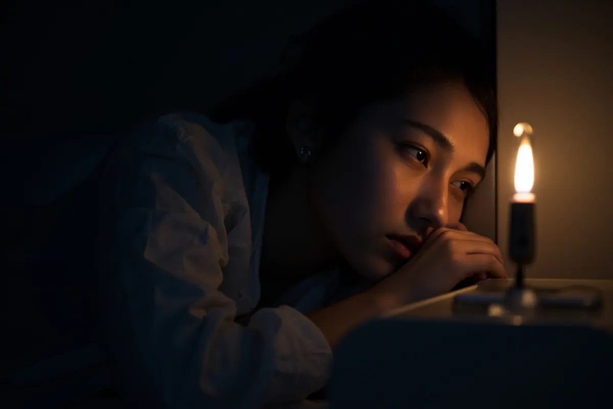 Persona durmiendo plácidamente en un dormitorio a oscuras