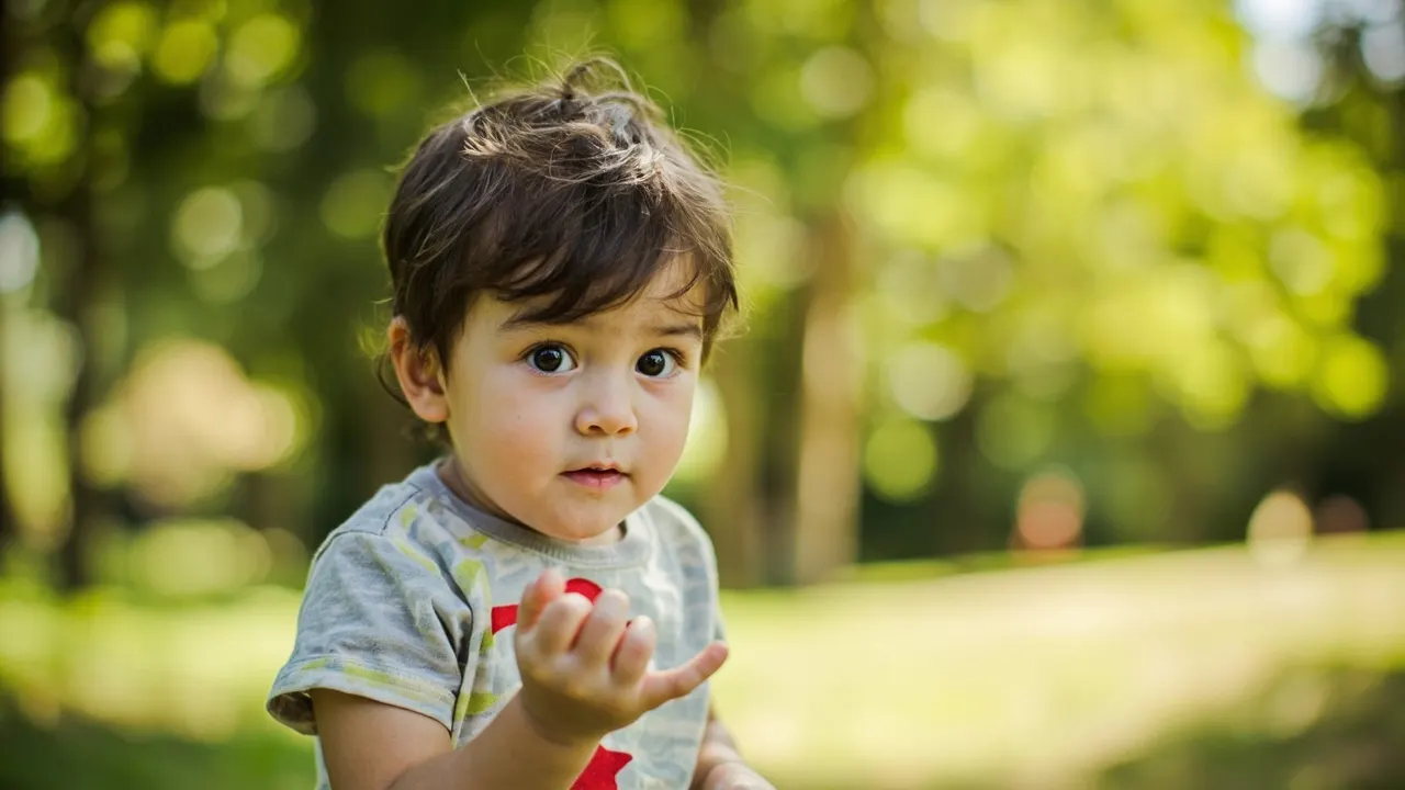 Niño jugando en un parque al aire libre