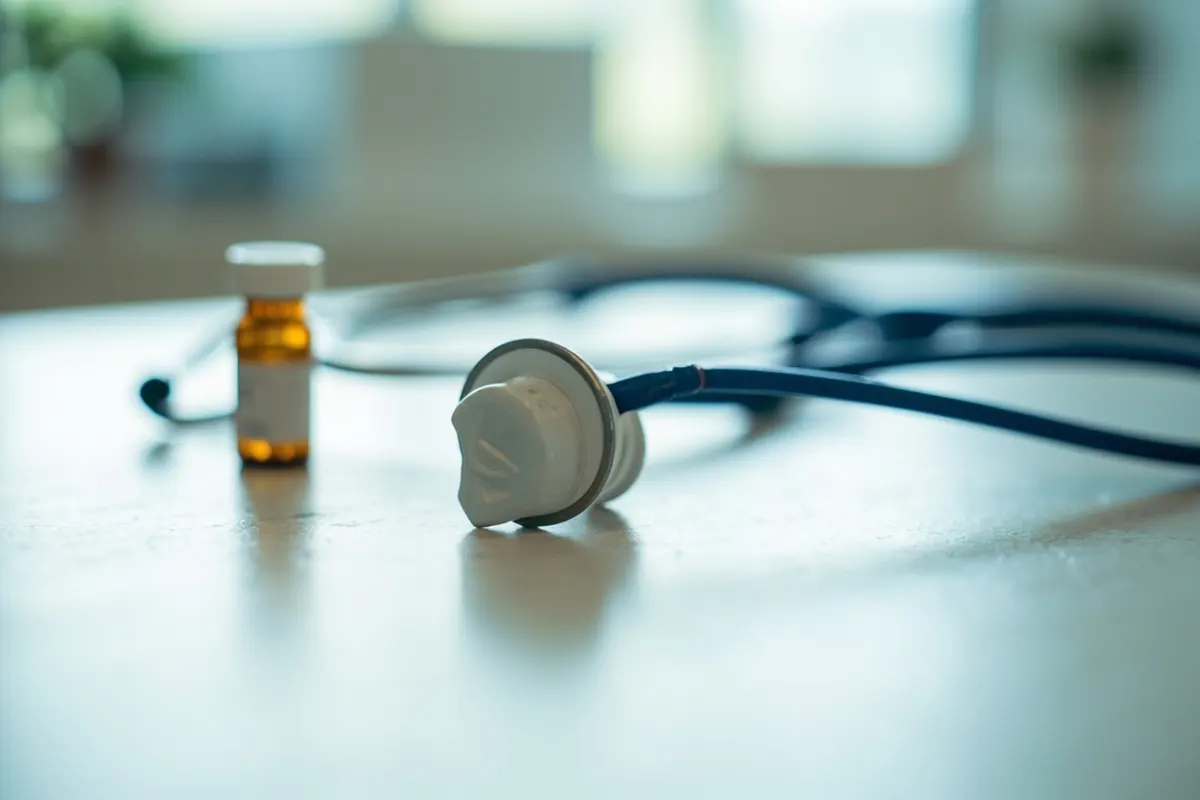 Viales de medicación sobre una mesa