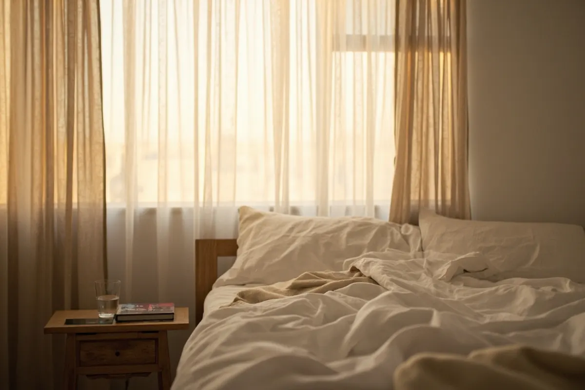 Mujer durmiendo plácidamente en una habitación con luz tenue