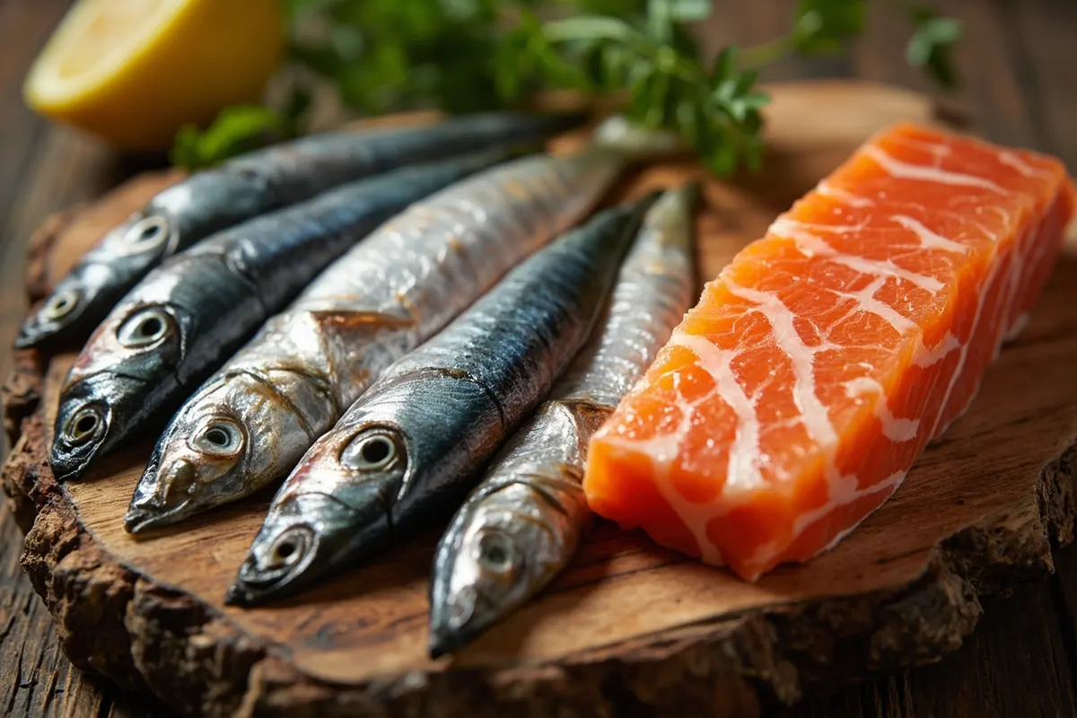 Sardinas y salmón frescos